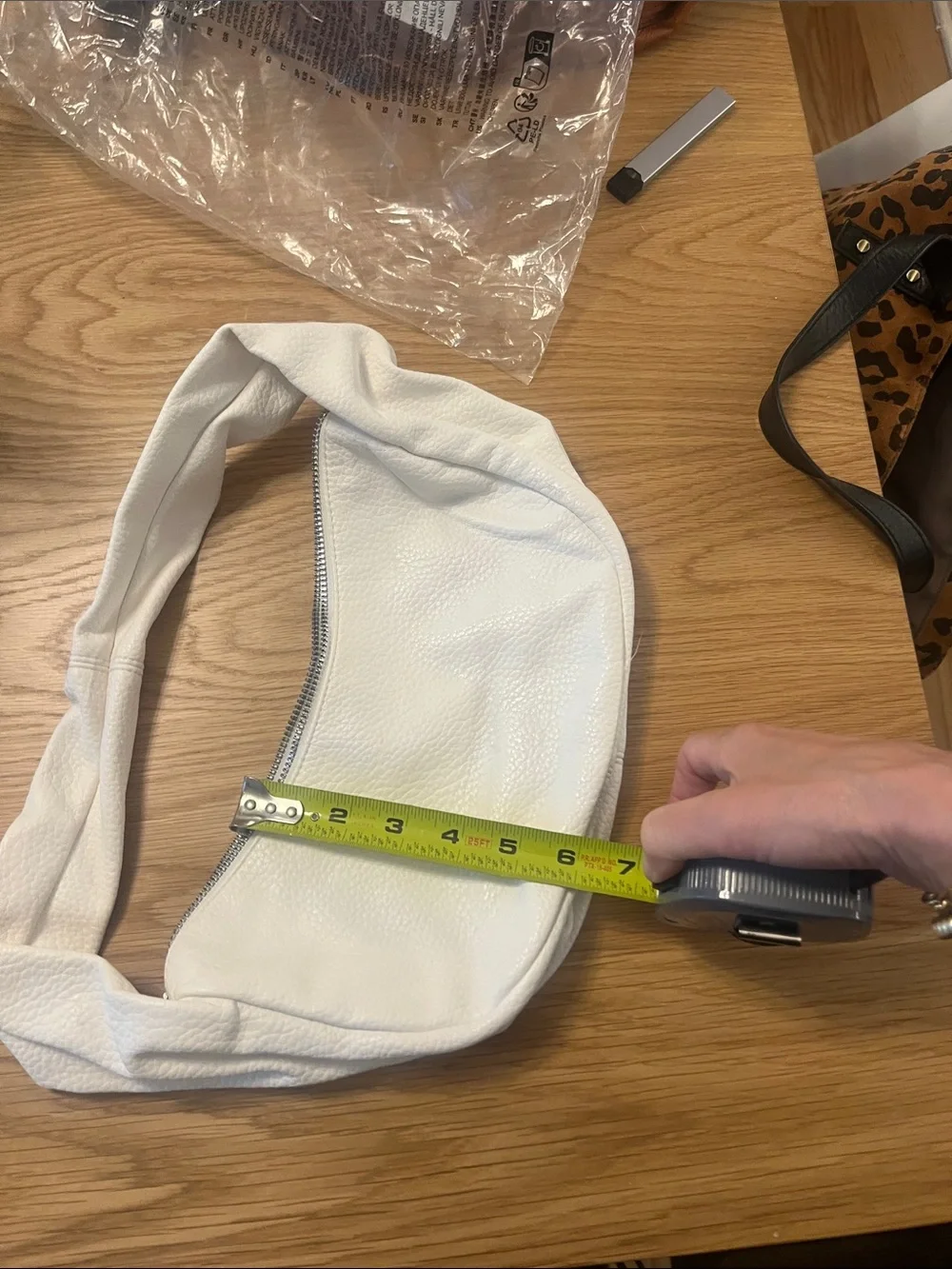 H&M White Pebbled Twist-Handle Hobo Bag